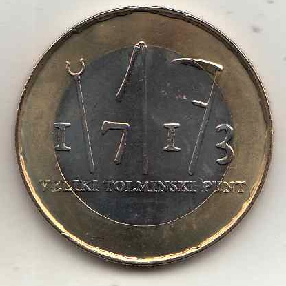 2013 - 3 euro SLOVENIA 300 della rivolta di Tomlin Peasent