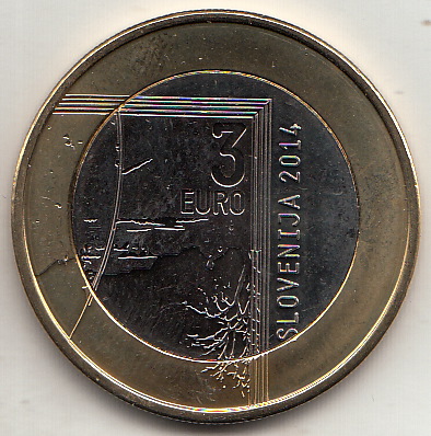 2014 - 3 euro Slovenia 200 Anniversario di Janez Puhar Fotografo