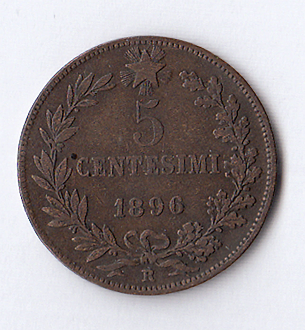 Regno D'Italia Umberto I 5 Centesimi 1896 Q/BB