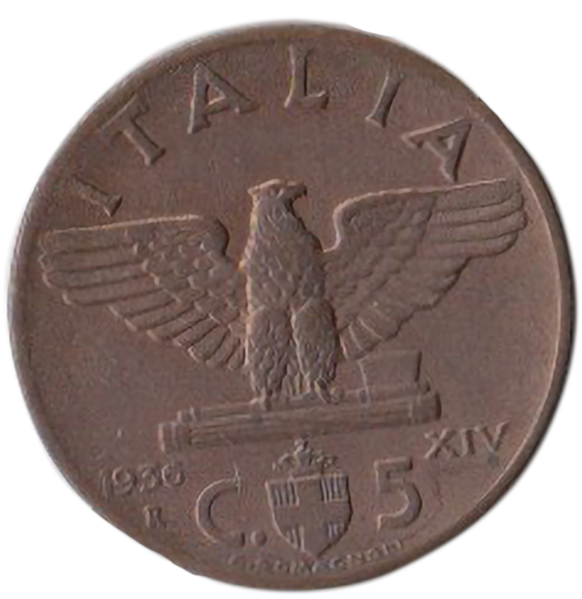 Regno d'Italia Vittorio Emanuele III 5 centesimi Impero 1936 Q/Fdc