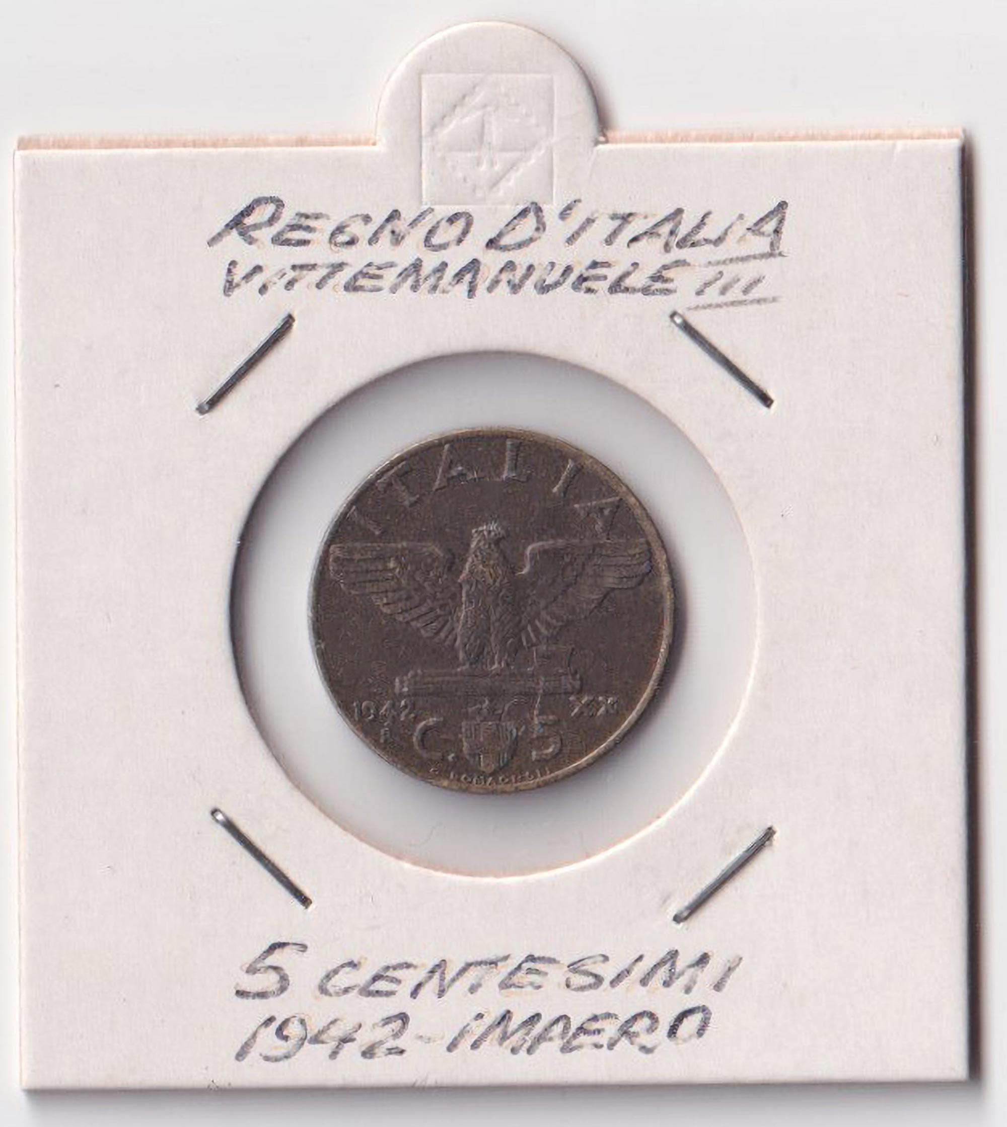 1942 5 Centesimi Impero Vittorio Emanuele III Spl+