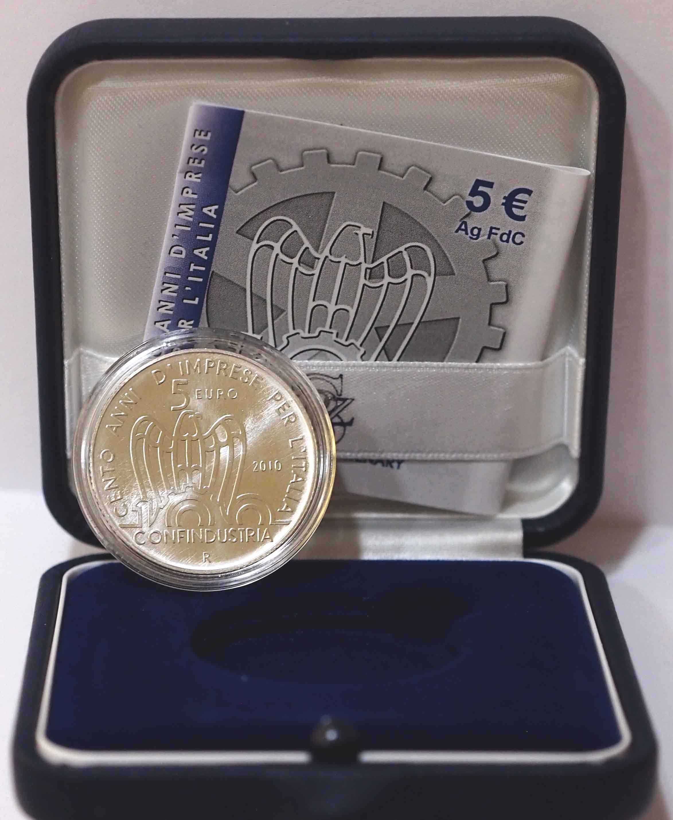 2010 - 5 Euro FDC 100° Anniversario Confindustria