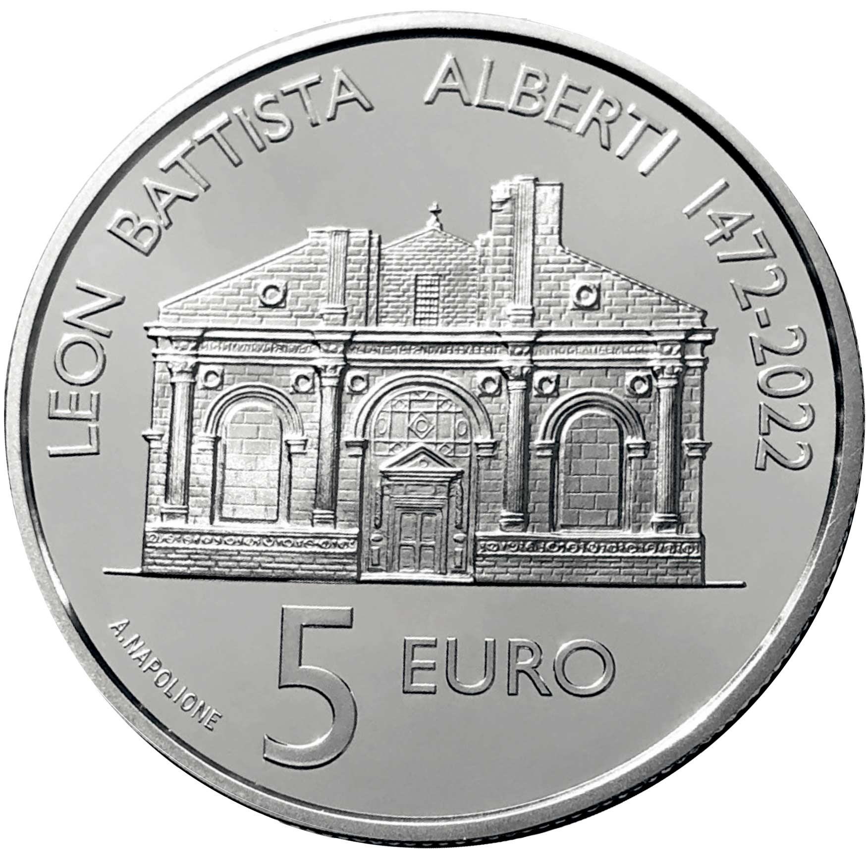 2022 - San Marino 5 Euro Leon Battista Alberti PROOF