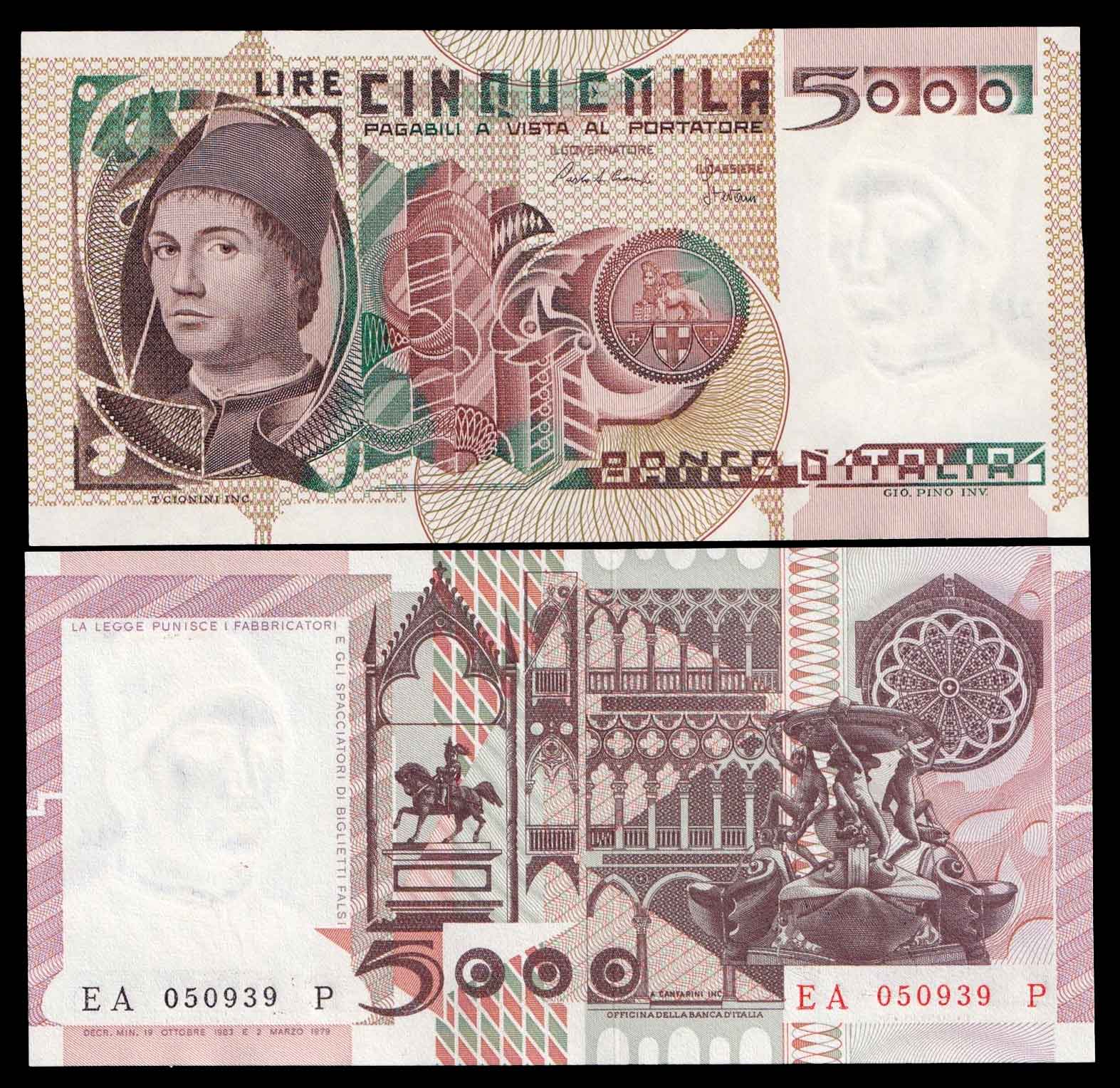 1983 - Lire 5000 Antonello da Messina 19-10-1983 Fds