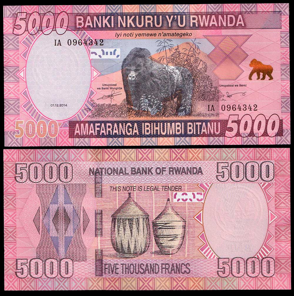 Rwanda  5000 Franchi 2014 Fds