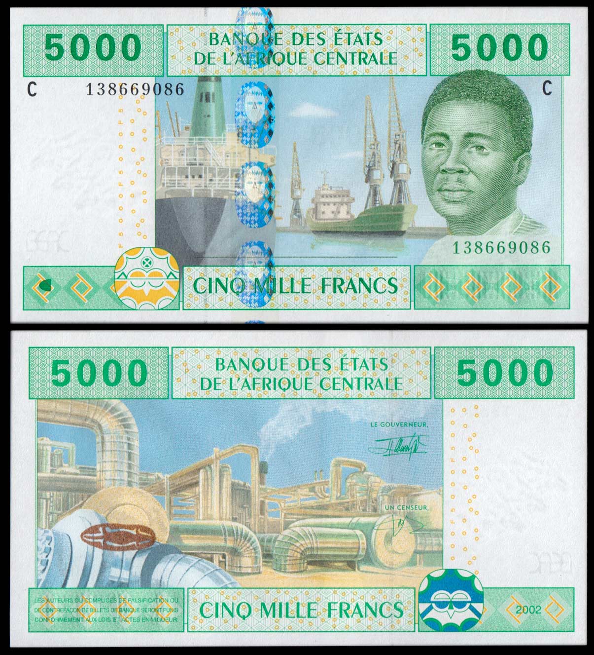 CIAD Africa Centrale 5000 franchi 2002  Fior di Stampa
