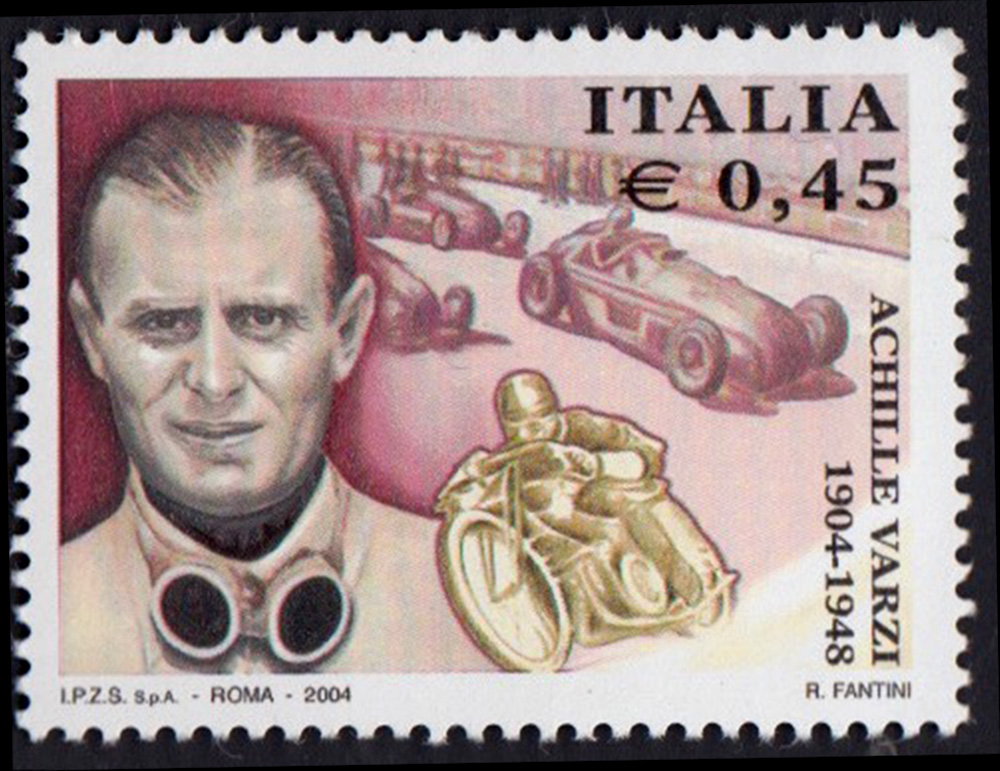 2004 Francobollo nuovo Centenario nascita del Pilota Achille Varzi 1904-1948