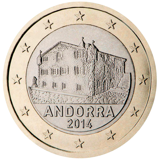 2014 - 1 Euro ANDORRA Stemma di Andorra Fior di Conio Rara