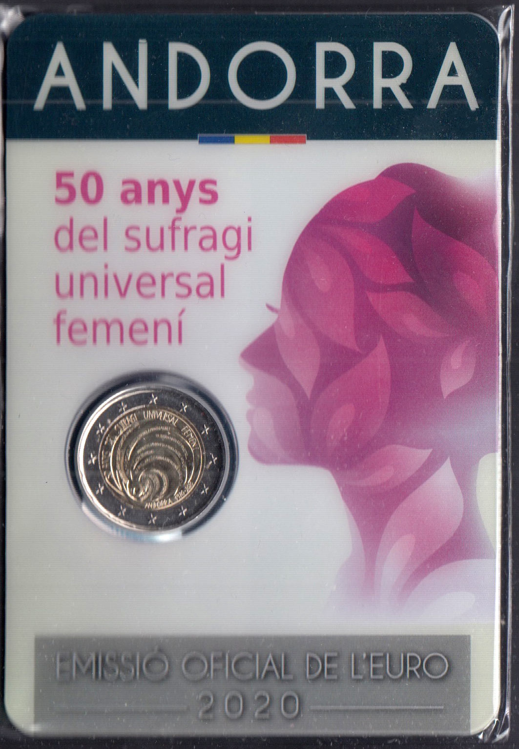 2020 - ANDORRA 2 Euro 50 Anniv. suffragio universale Fdc