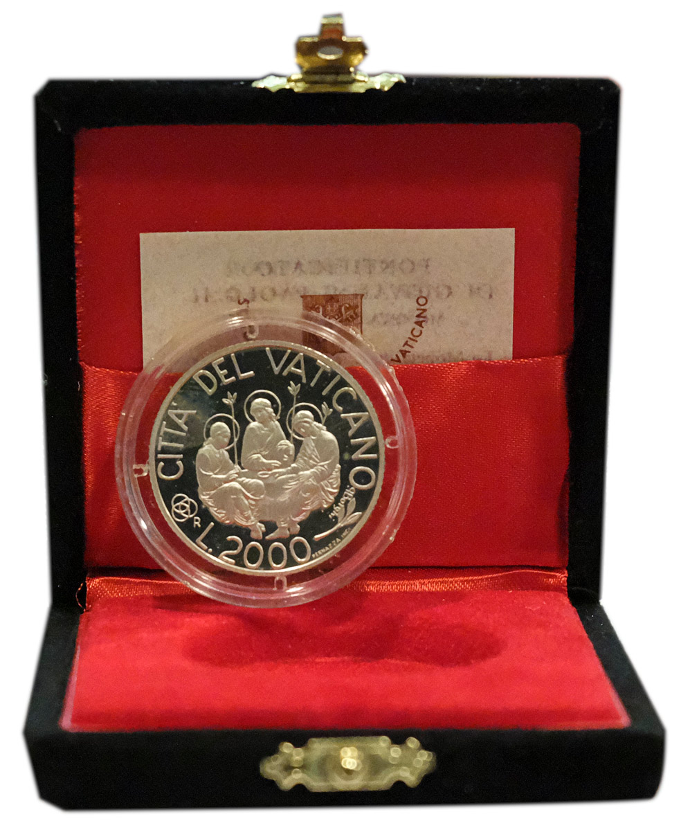 2000 Lire 2.000 argento Giovanni Paolo II Anno Santo Fondo Specchio