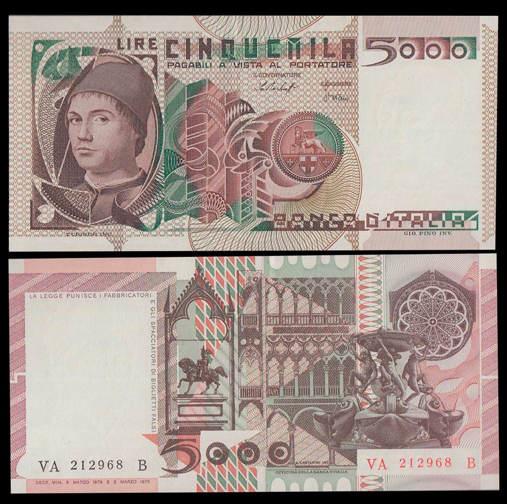 1979 - Lire 5.000 Antonello da Messina D.M. 09-03-1979 Fds