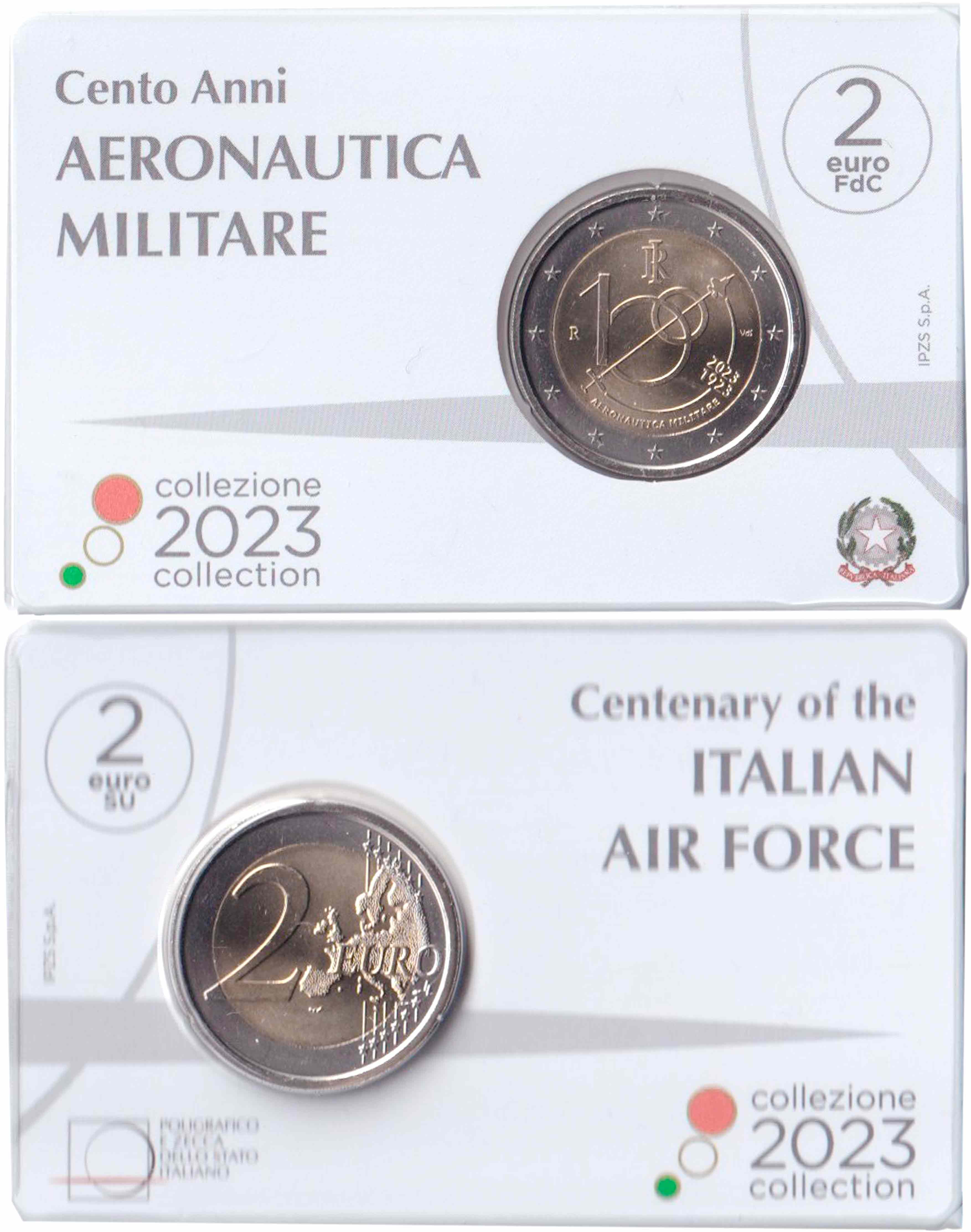 2023 - 2 Euro Cento anni dell'Aeronautica Militare Fdc