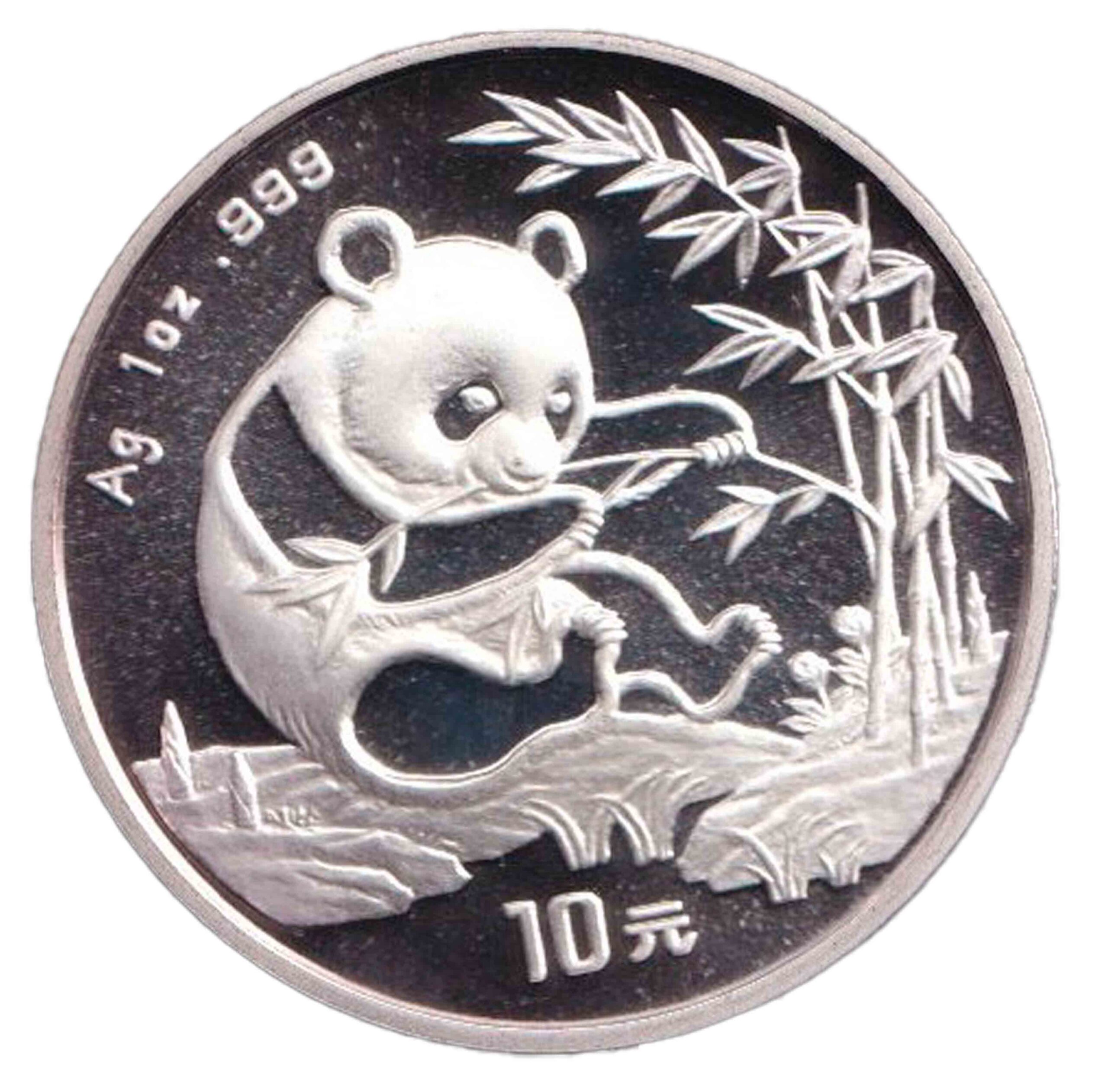 1994 CINA Panda Argento 10 Yuan 1 Oncia Fdc