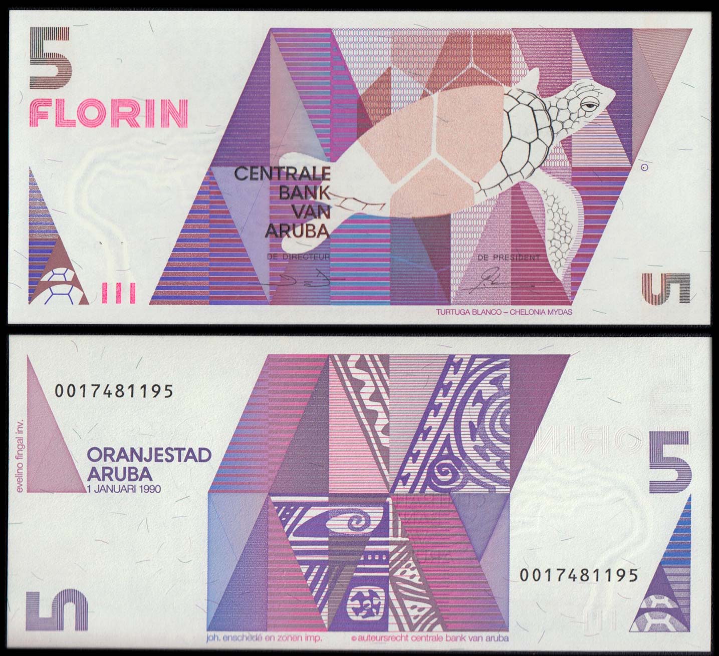 ARUBA 5 Florin 1990 Fior di Stampa