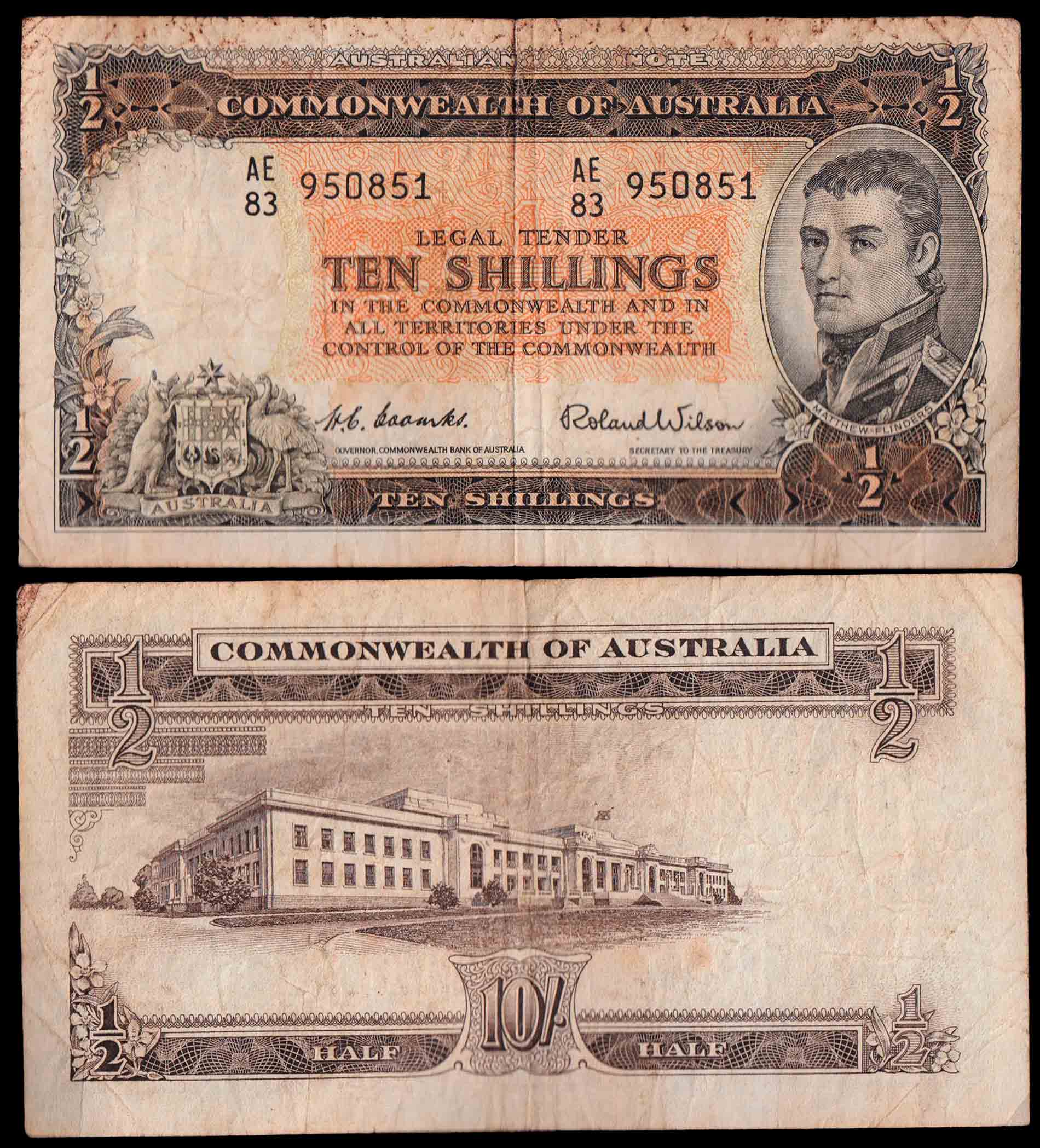 AUSTRALIA 10 Shillings 1961 MB Rara