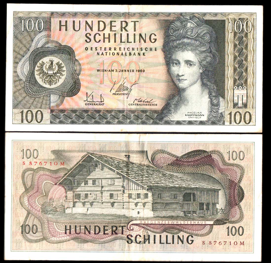 AUSTRIA 100 SCHILLING 1969 BB Vendita multipla