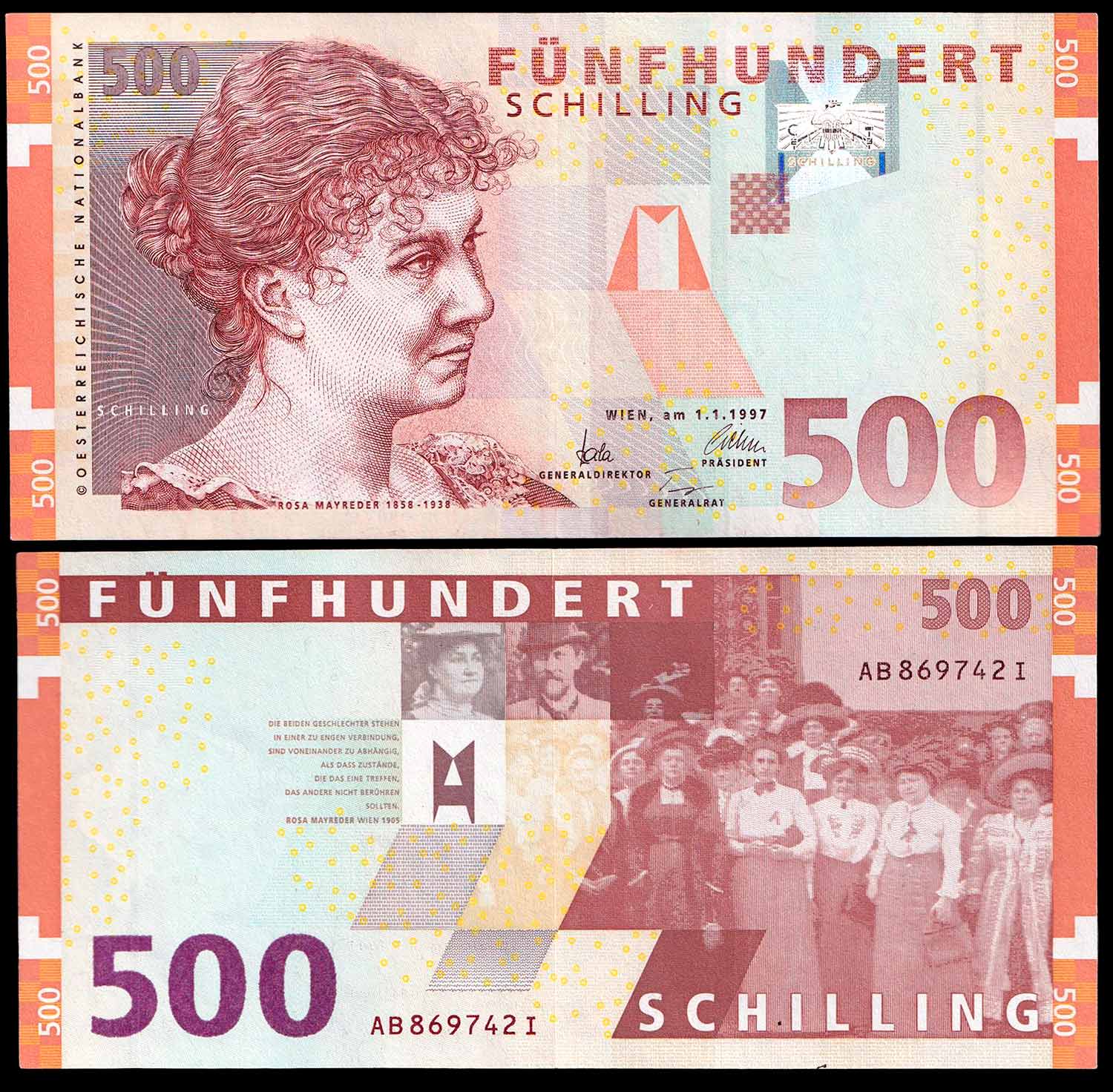 AUSTRIA 500 Schilling 1997 Fior di Stampa