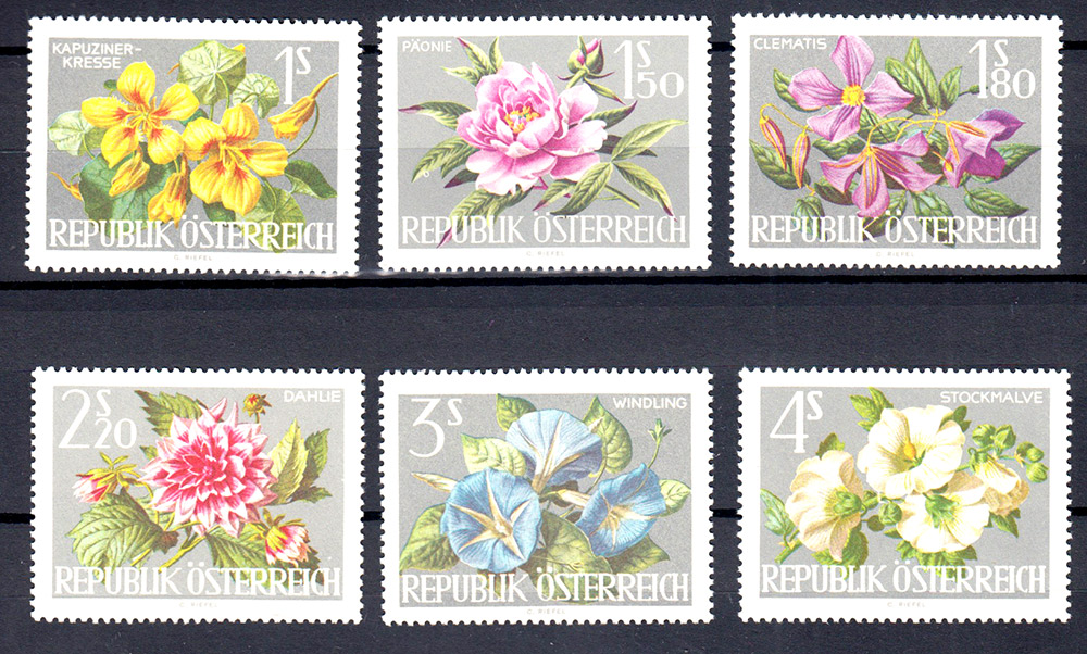 1964 AUSTRIA Esposizione Fiori 6 val.