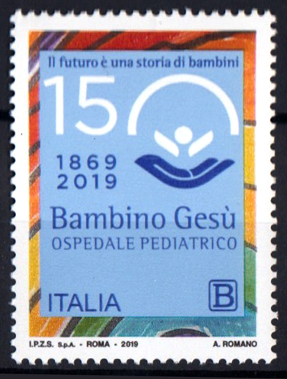 2019 - Vaticano congiunta  con Italia 150 Anniv. Bambin Gesù 1 val.