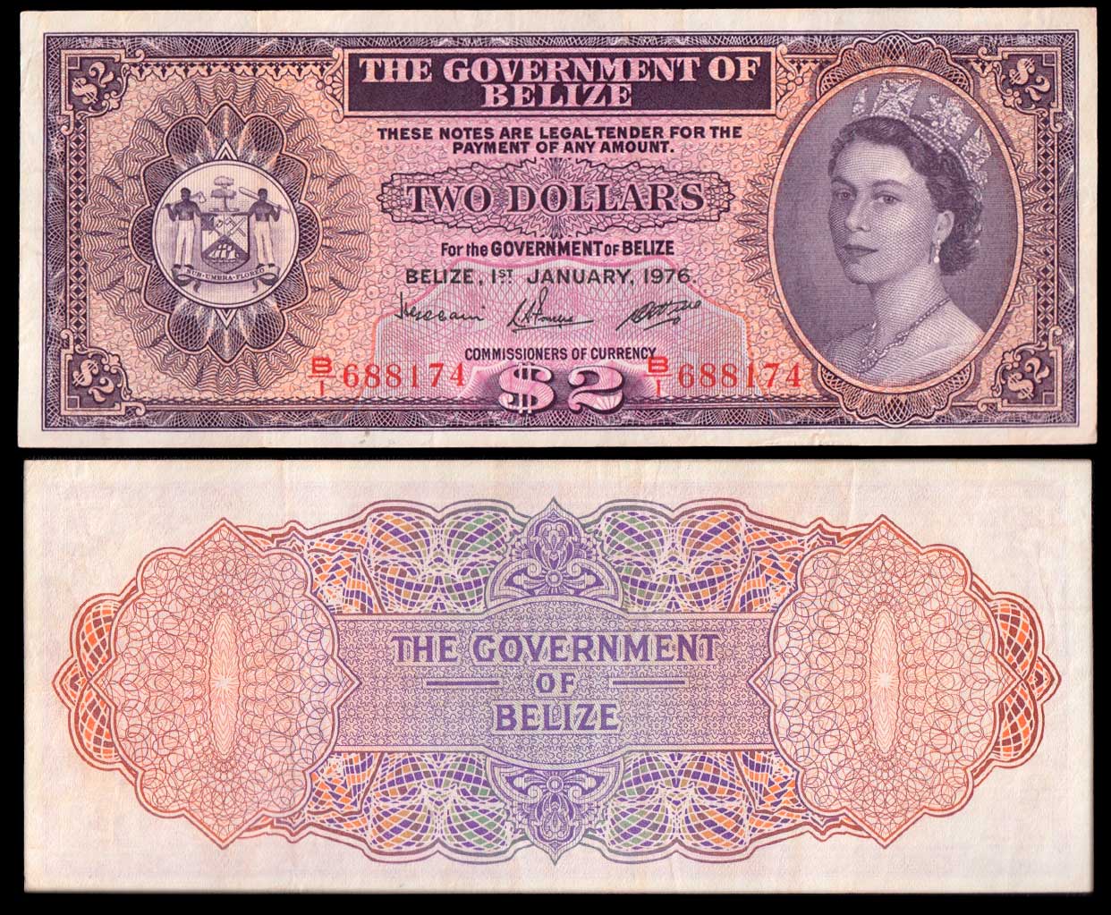 BELIZE 2 dollari 1976 Elisabetta da Giovane Q/Fds Rara