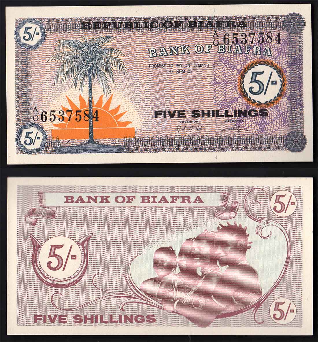 BIAFRA 5 Shillings 1967 Fior di Stampa