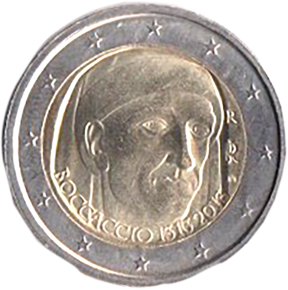 2013 -2 Euro ITALIA 700° Anniversario della nascita di Giovanni Boccaccio