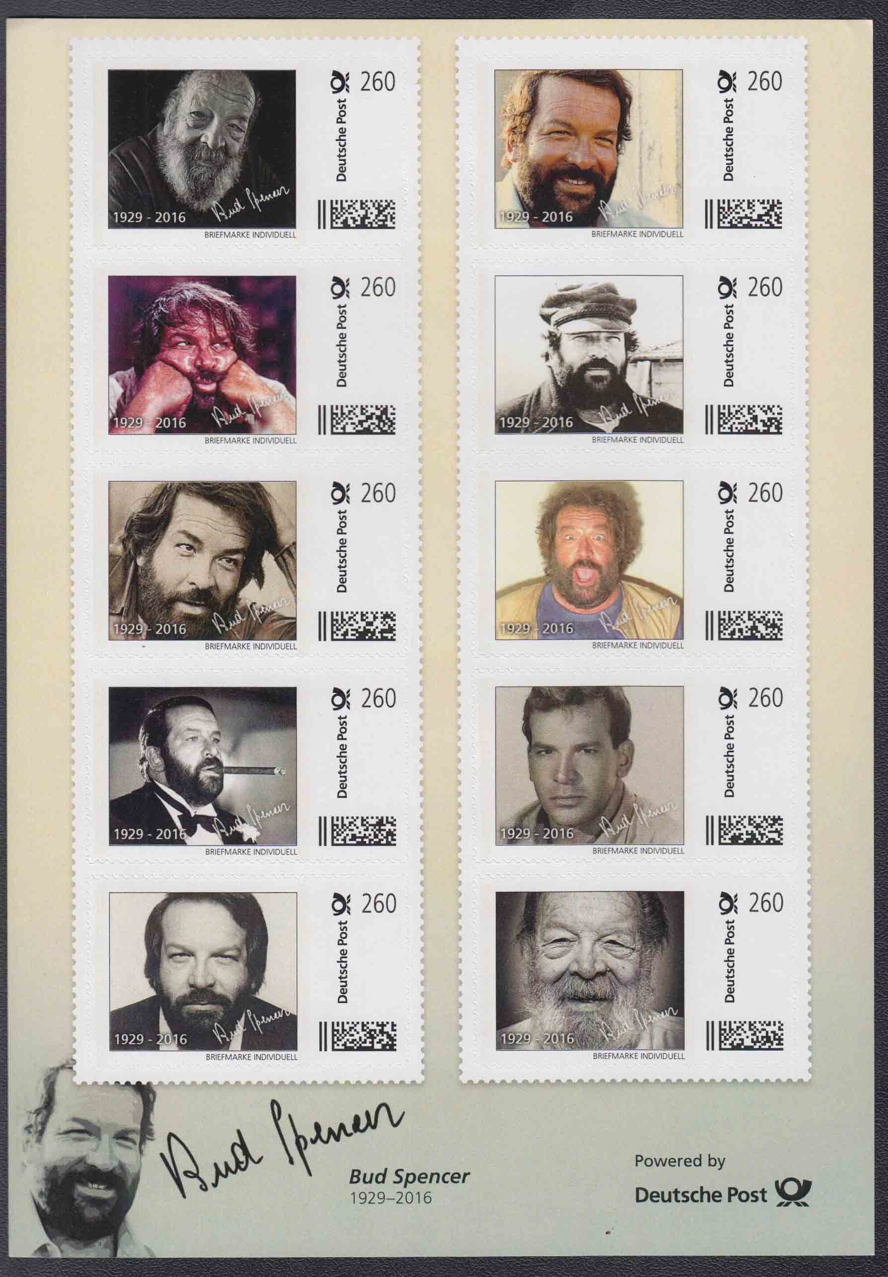 GERMANIA - Foglietto dedicato a Bud Spencer ufficiale Raro 2019