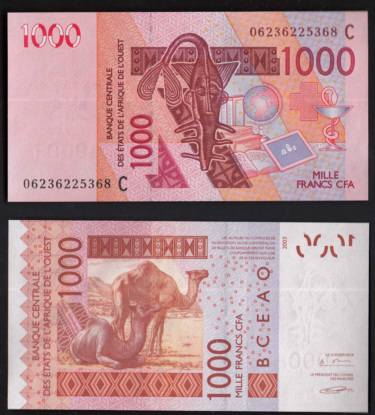 BURKINA FASO ( W. A. S. ) 1000 Francs Fior di Stampa