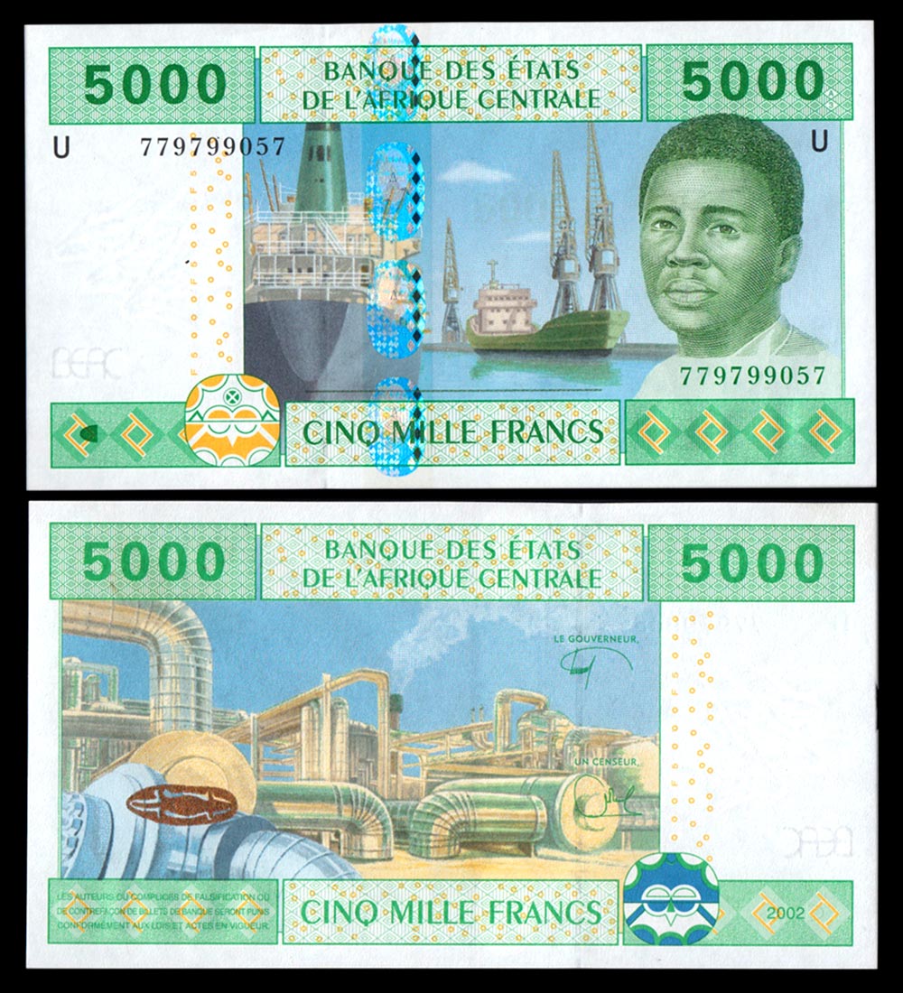 CAMEROUN (C.A.S.) 5000 Francs 2002 (2018) Fds