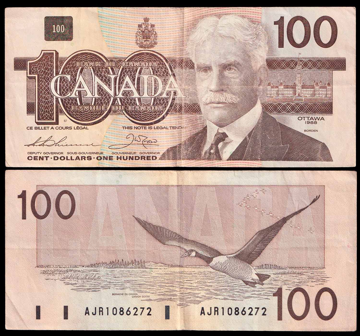 CANADA 100 Dollari 1988 BB Rara