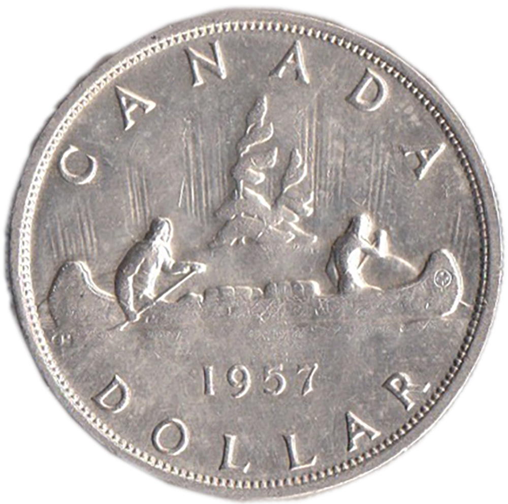 CANADA  dollaro in argento Canoa 1957 BB+