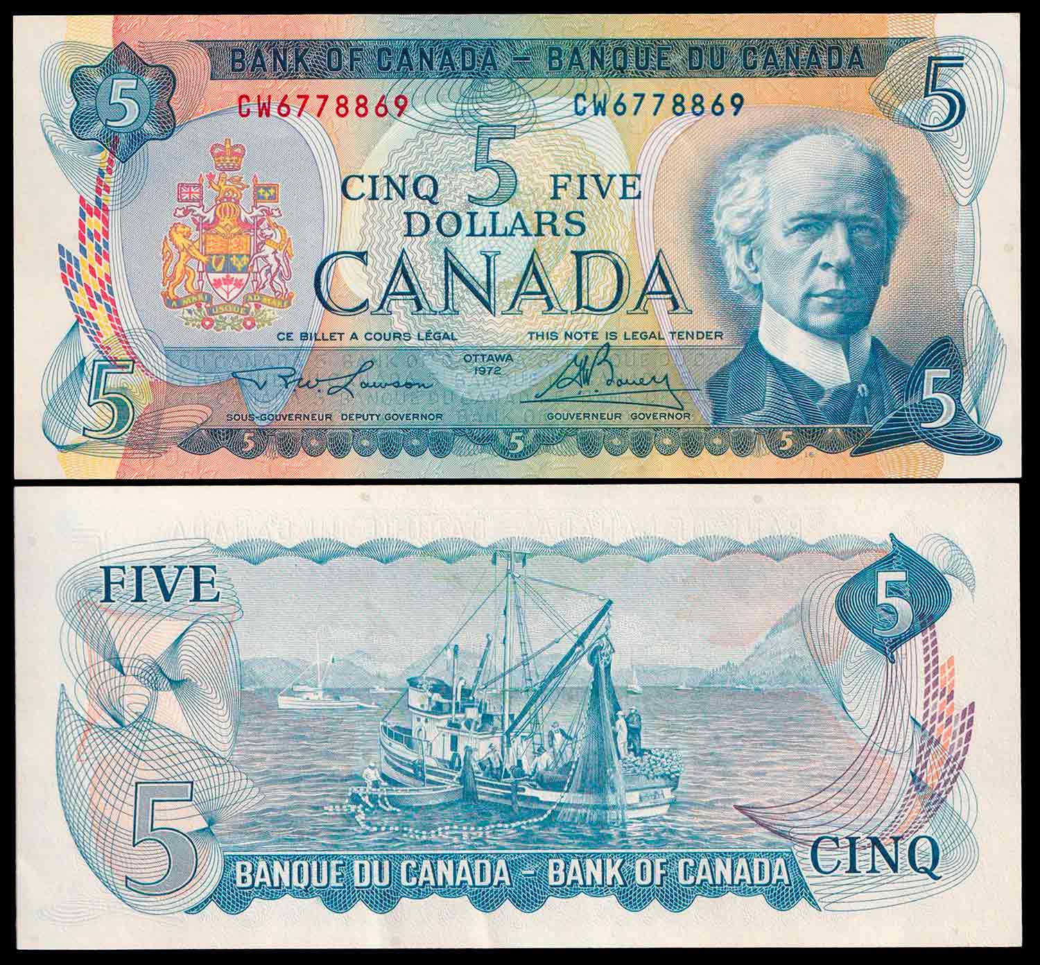 CANADA 5 Dollars 1972 Sir Wilfrid Laurier Fior di Stampa