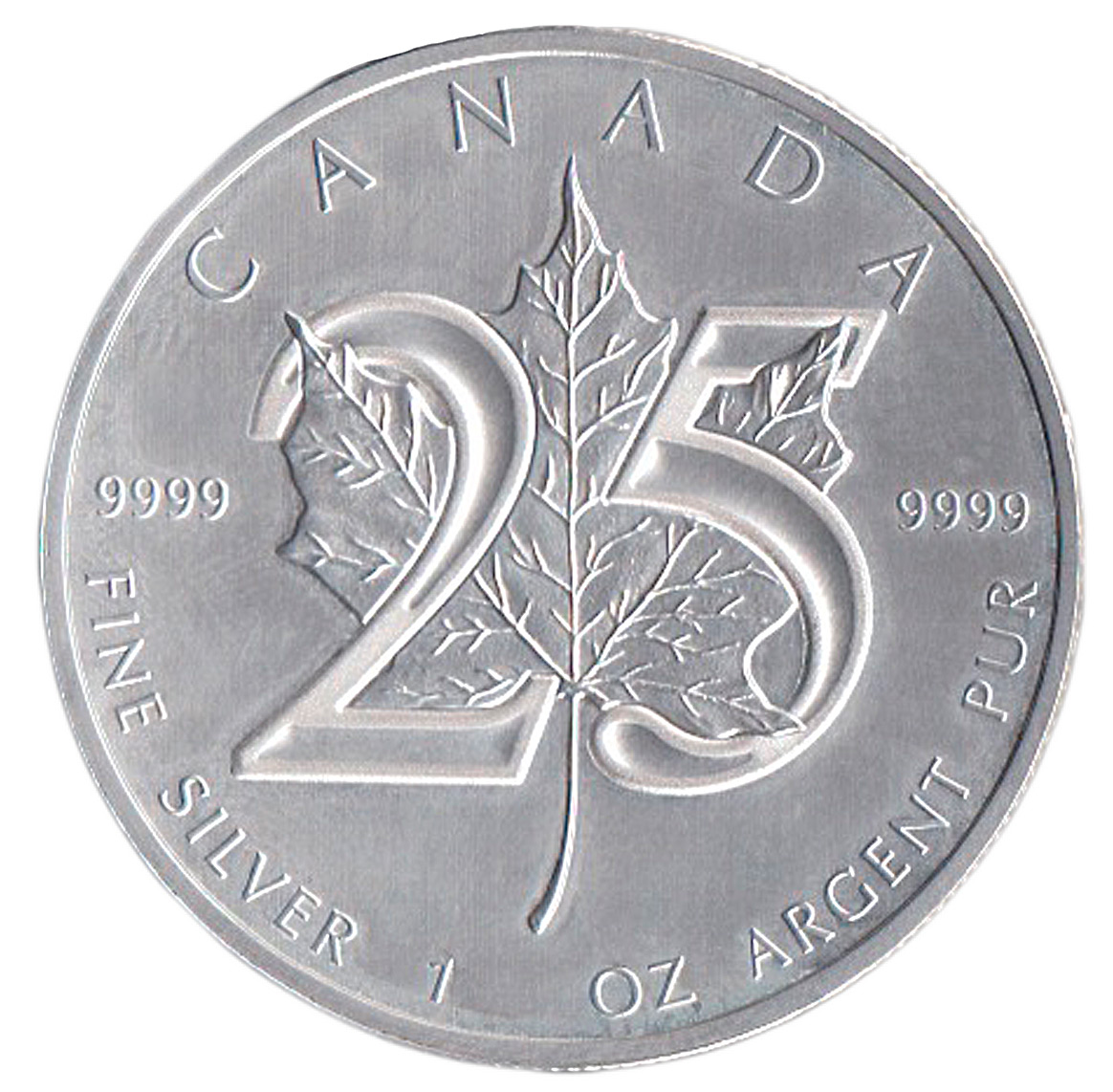 2013 - CANADA 5 Dollari Ag 1 OZ Canada 25° Anniversario