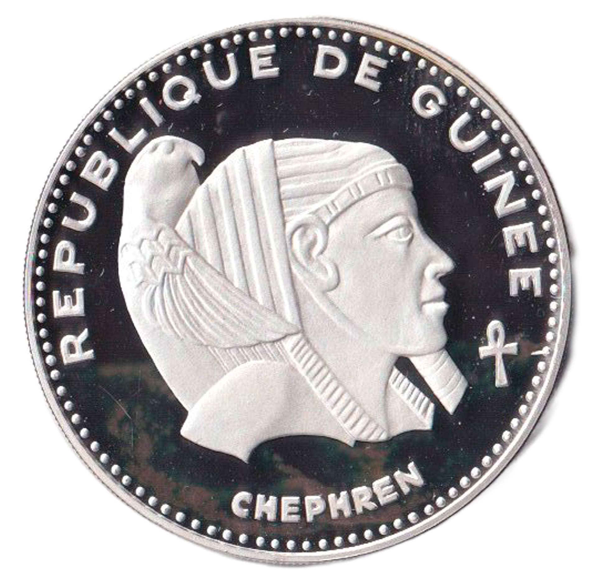 GUINEA 500 Francs 1970 Argento Proof Chephren KM 23