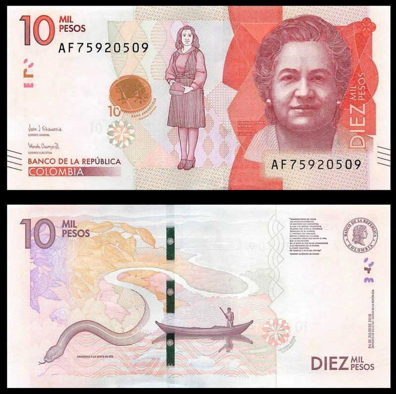 COLOMBIA 10.000 Pesos 2018 (2020) Fior di Stampa