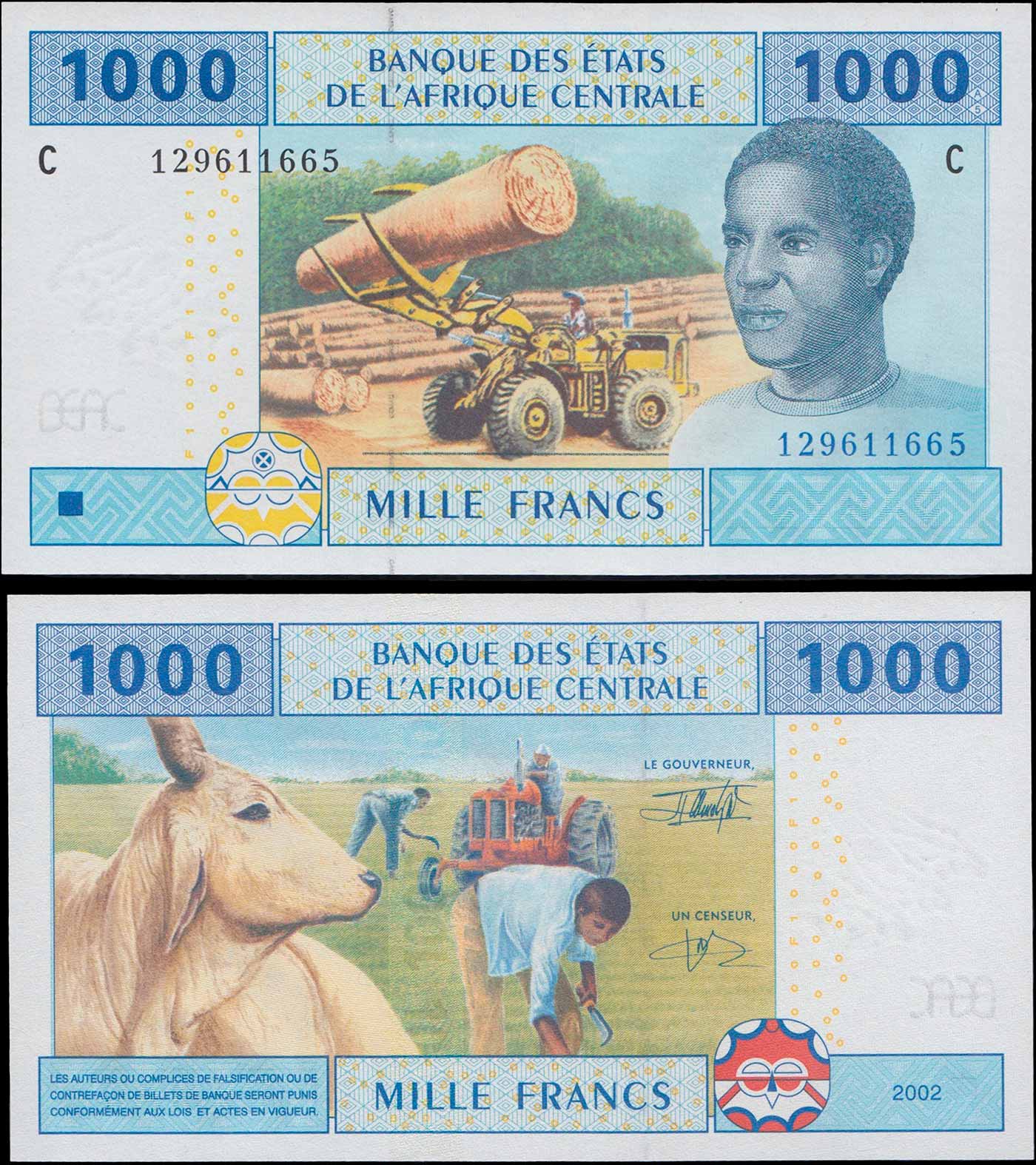 CONGO (C. A. S.) 1000 Francs 2002 Fior di Stampa