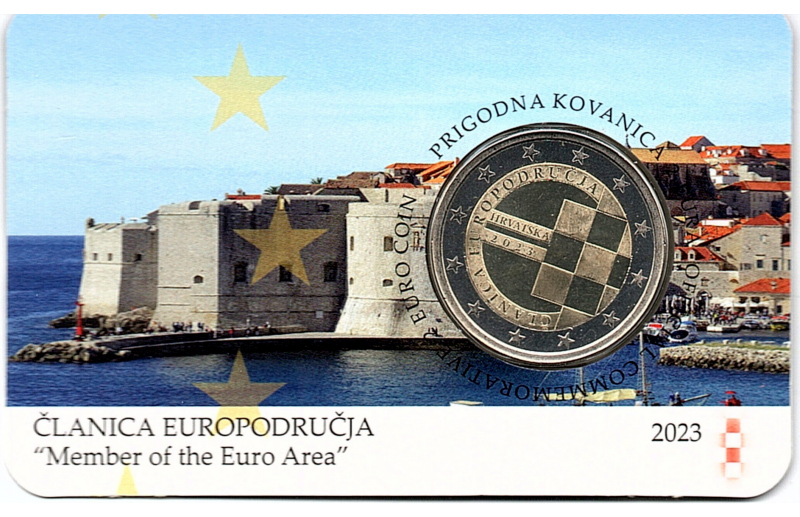 CROAZIA 2 Euro Introduzione Euro in Folder Fdc