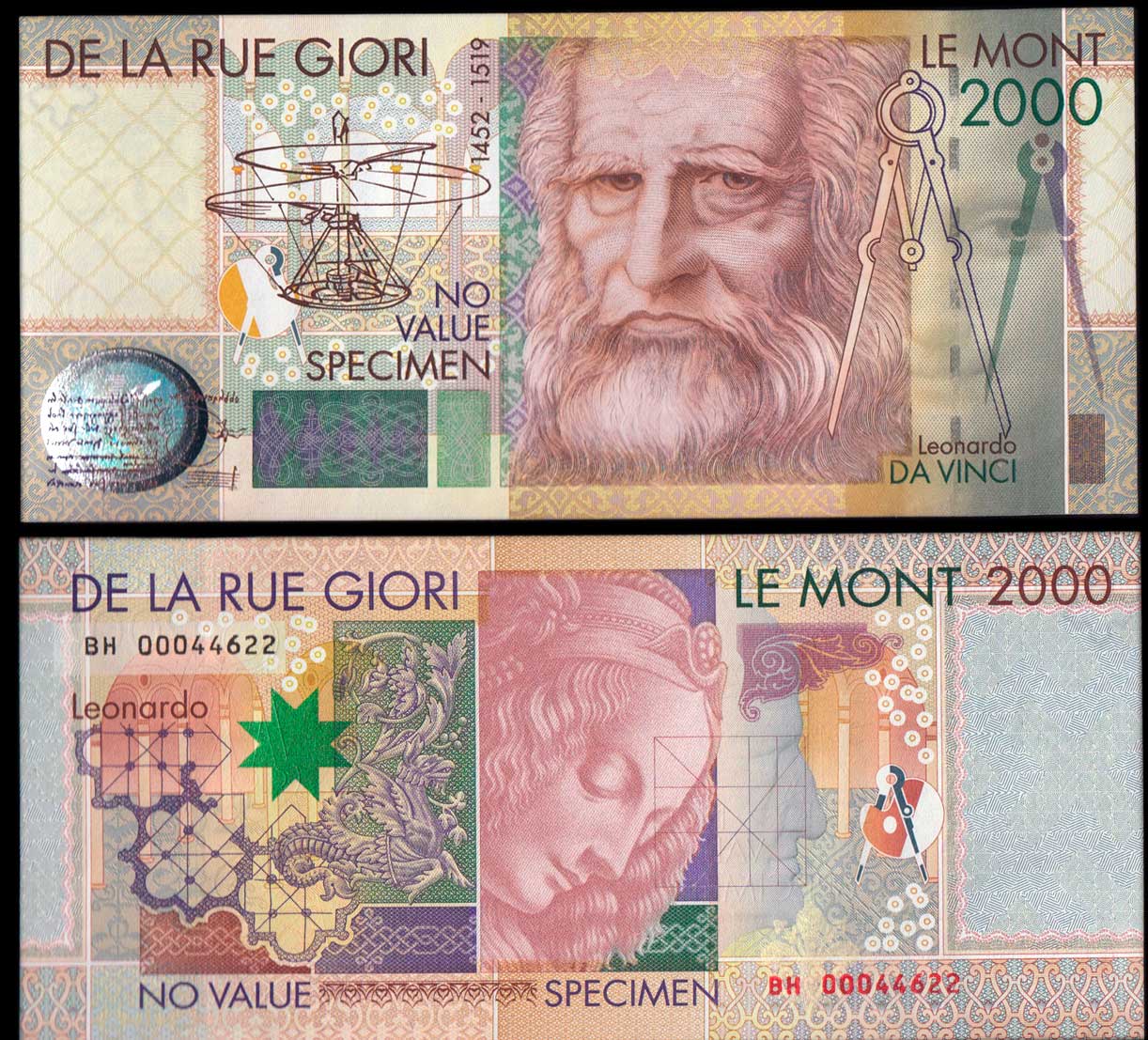 LIRE 2000 PROVA CAMPIONE LEONARDO DA VINCI Fior di Stampa