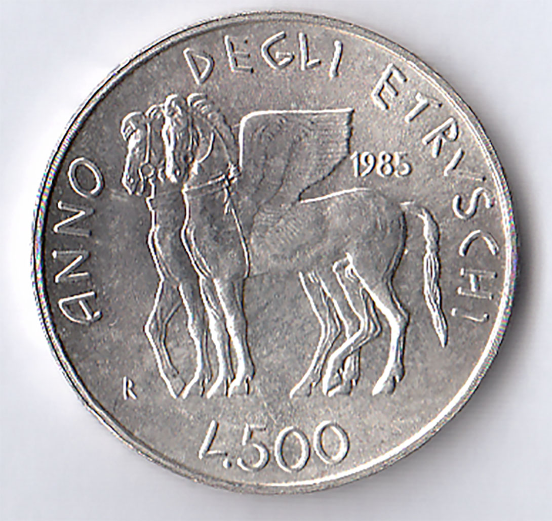 1985 - Lire 500 Cultura Etrusca Moneta di Zecca Italia