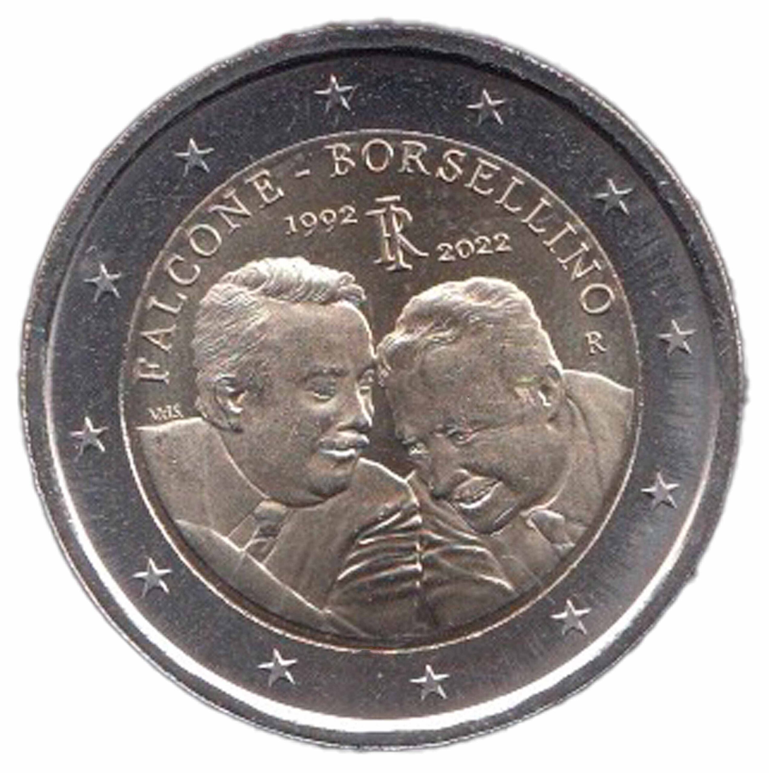 2022 - 2 euro Fdc Giovanni Falcone e Paolo Borsellino Fior di Conio