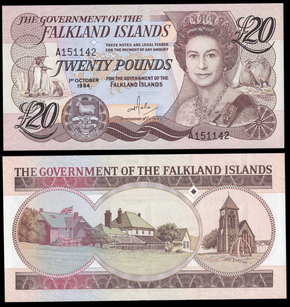 ISOLE FALKLAND 20 Pounds 1984 Fior di Stampa