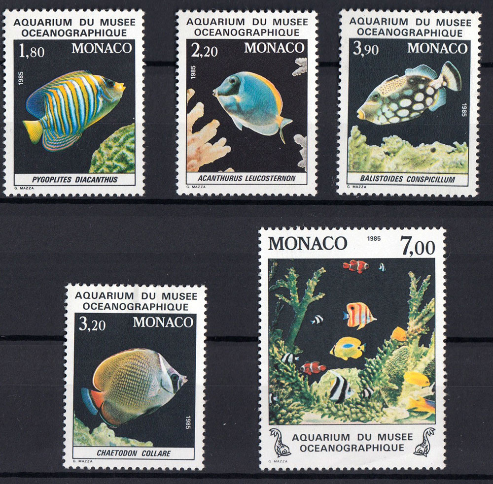 Monaco Fauna Pesci dell'acquario del Museo oceanografico nuovi 1985