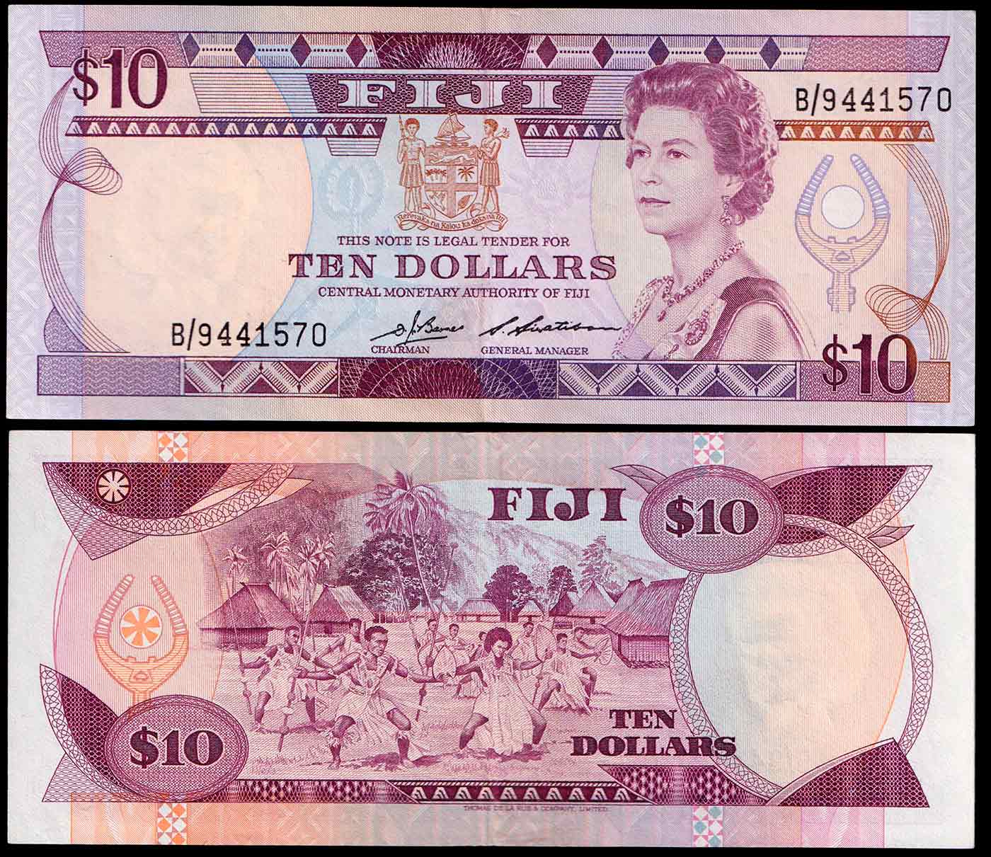 FIJI 10 Dollars 1986 Stupenda