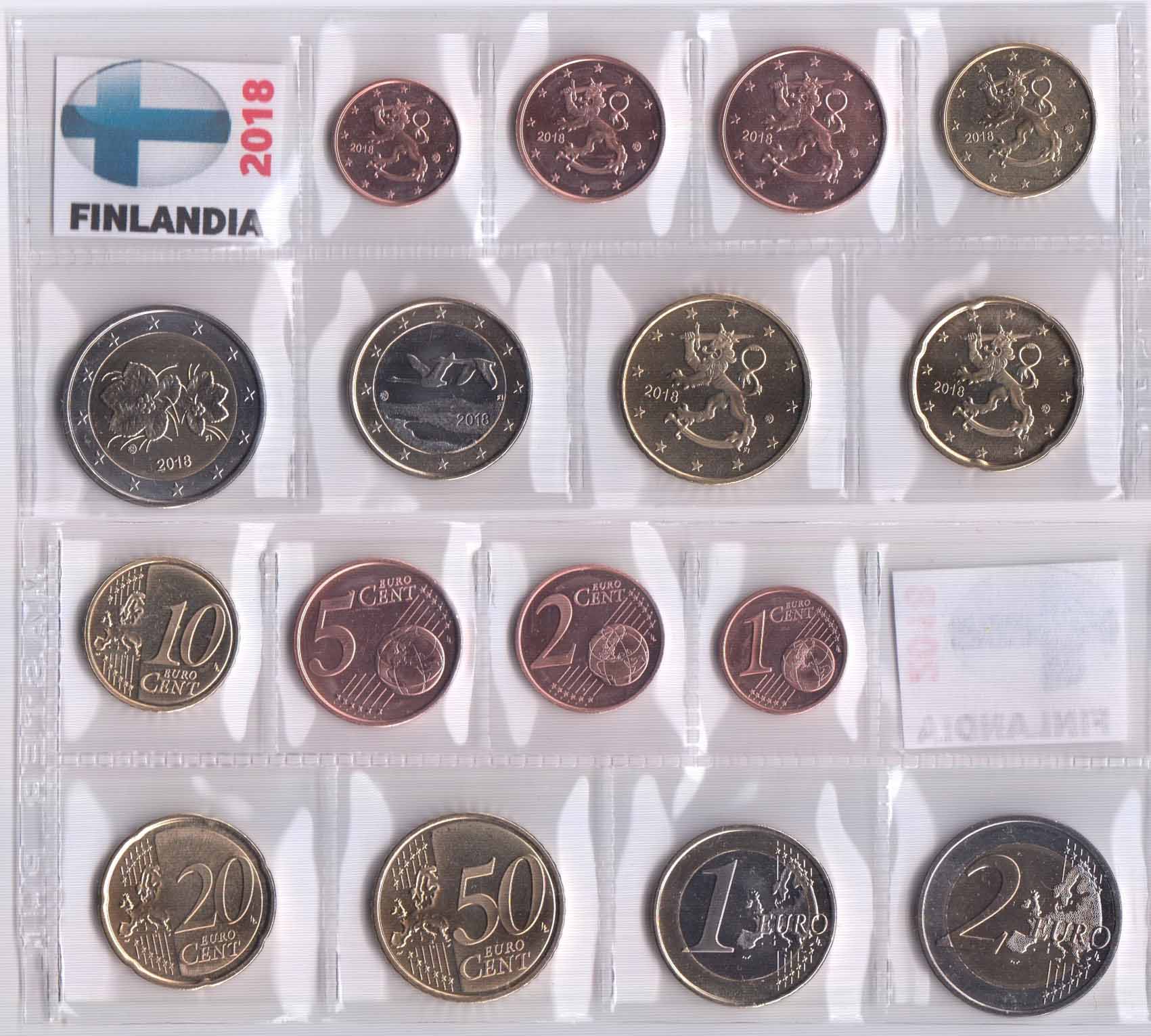 FINLANDIA serie completa 8 monete 2018 Fdc