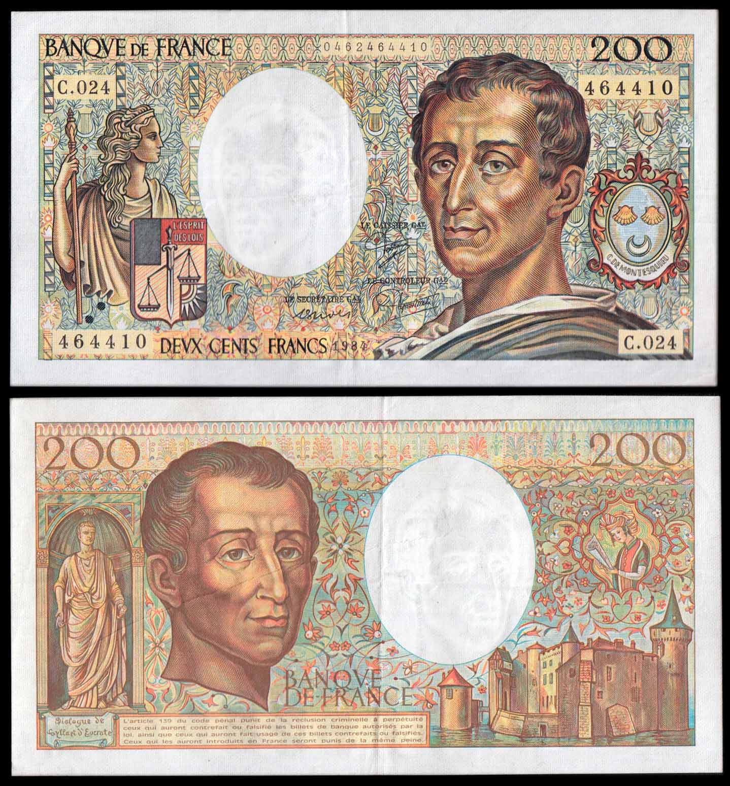 FRANCIA 200 Franchi Barone di Montesquieu 1984 Superba