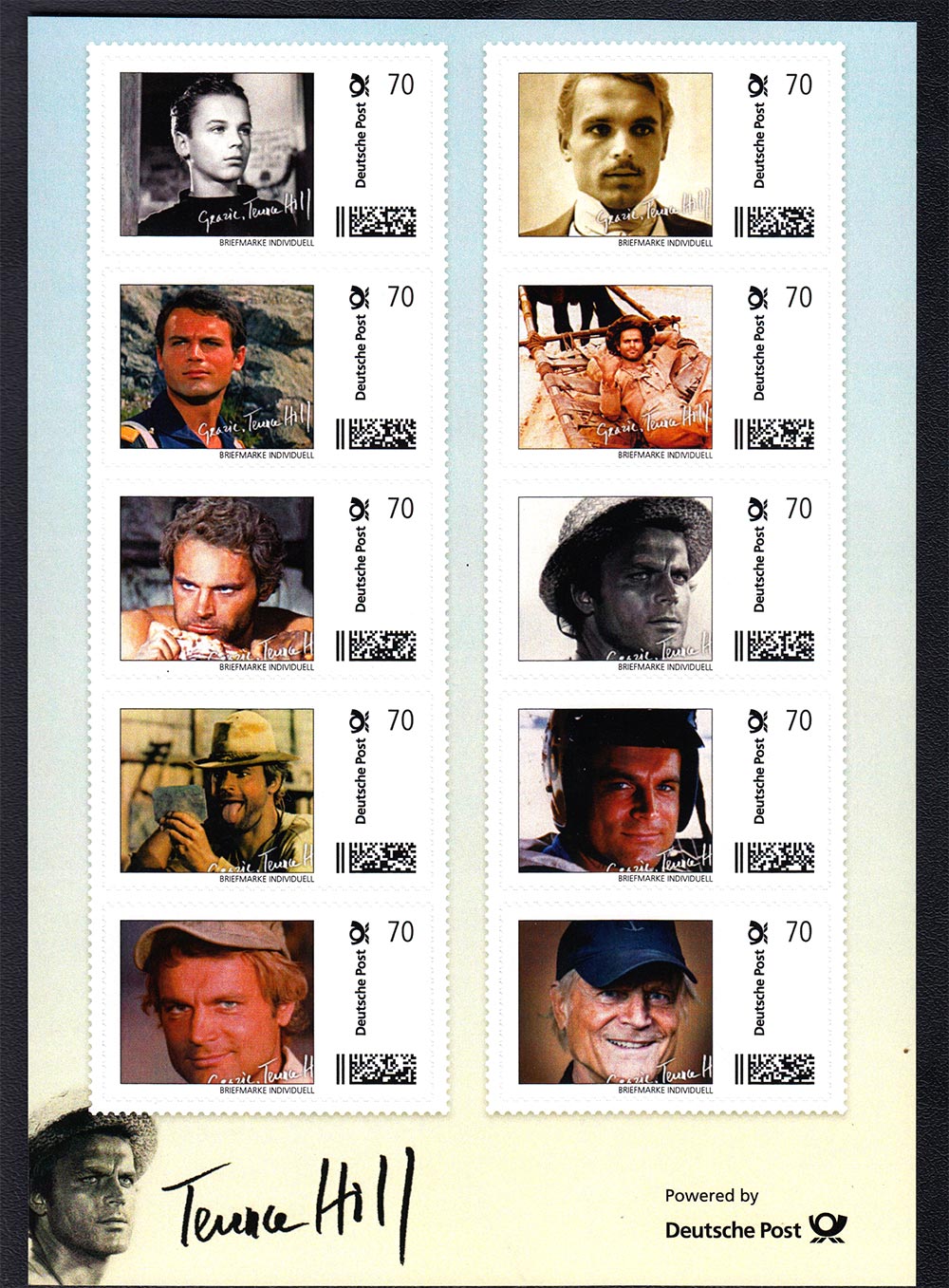 GERMANIA - Foglietto Terence Hill ufficiale Raro 2019 val. 0,70