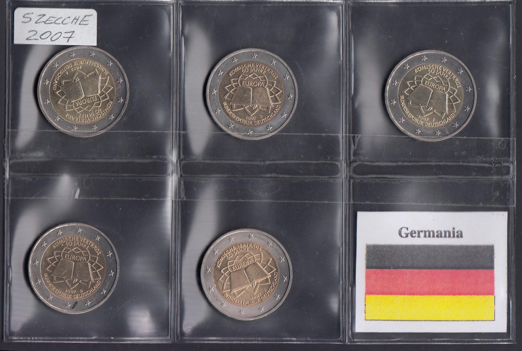 2007 - 2 Euro GERMANIA Trattato di Roma 5 Zecche