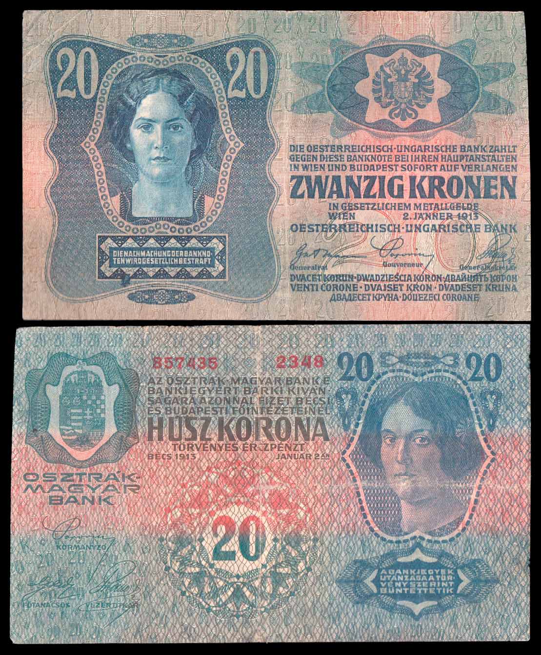 AUSTRIA 20 Kronen 1913 Conservazione BB