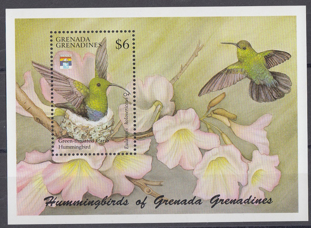 Grenada  foglietto fine anni 90 tematica Colibri Nuovo Yvert Tellier BF 244