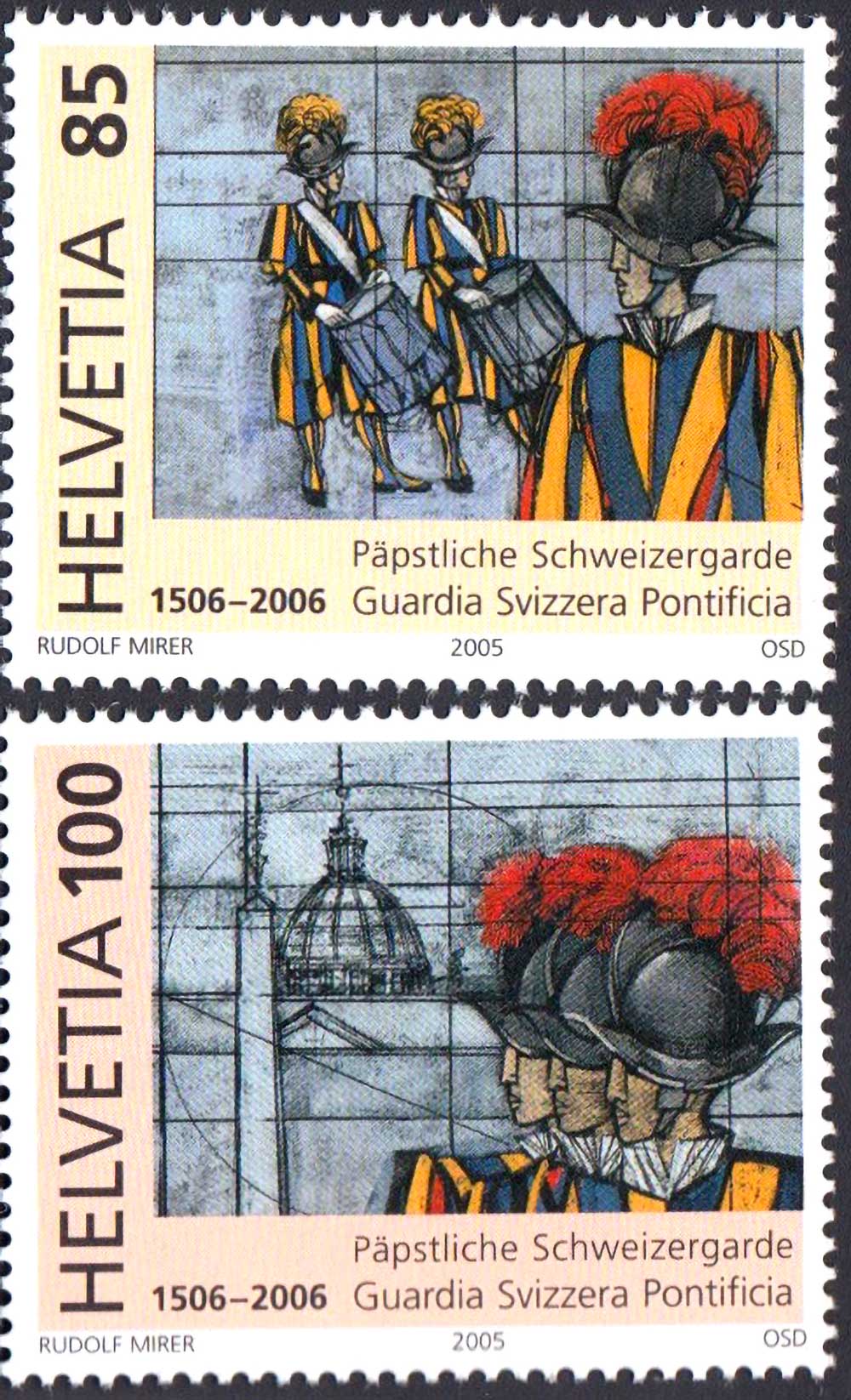 2005 - Vaticano 5 Cent. Guardia Svizzera congiunta con la Svizzera nuovi